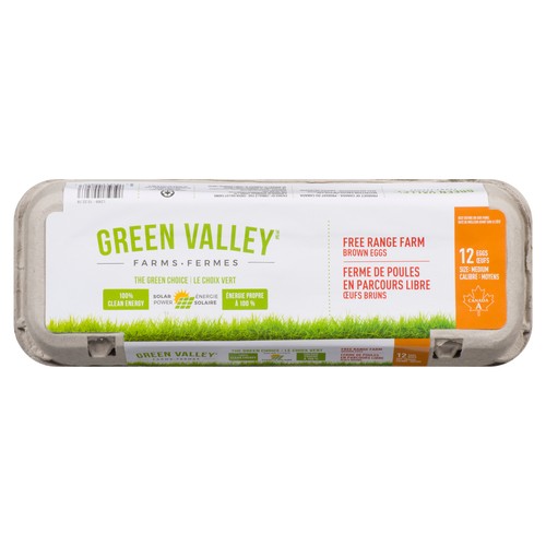 Green Valley Farms Brown Eggs Free Range Medium 12 Count