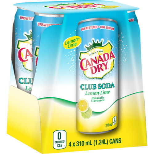 Canada Dry Soft Drink Club Soda Lemon-Lime 4 x 310 ml (cans)