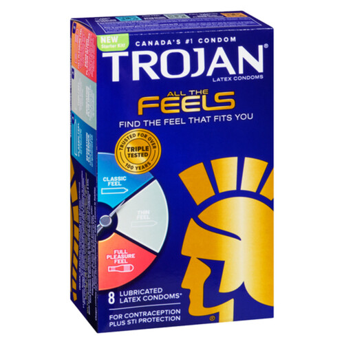 Trojan All The Feels 8 Latex Condoms