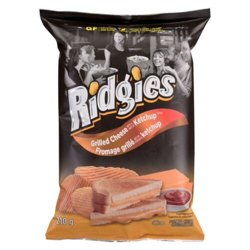 Old Dutch Ridgies Potato Chips Grilled Cheese Ketchup 210 g