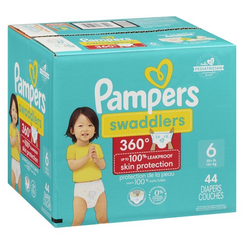 Pampers Swaddlers 360 Baby Diapers Size 6 Super 44 Count