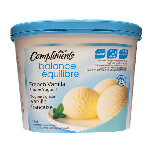 Compliments Balance Frozen Yogurt French Vanilla 1.89 L