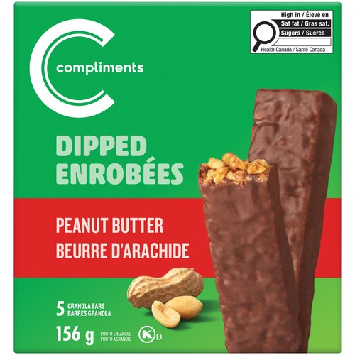 Compliments Dipped Granola Bars Peanut Butter 156 g