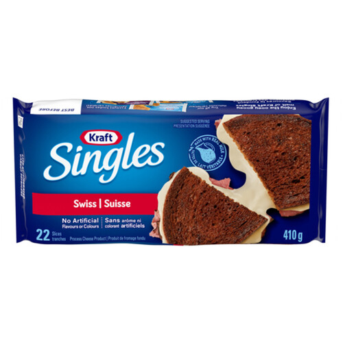 Kraft Singles Sliced Cheese Swiss 22 Slices 410 g