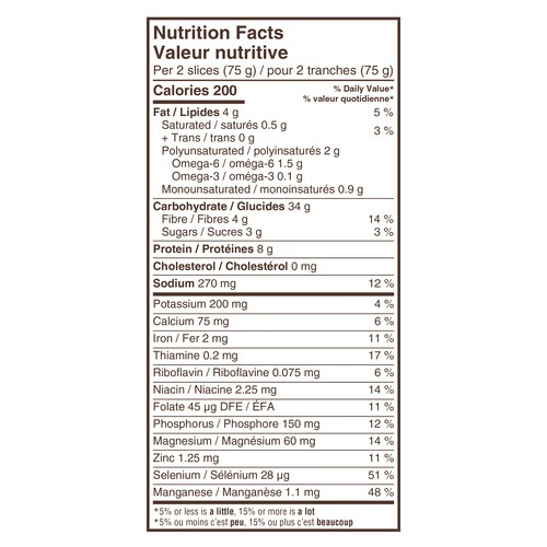 Dempster’s Sandwich Bread 100% Whole Grains Multigrain 600 g