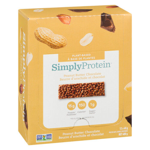 Simply Protein PlantBased Protein Bars Peanut Butter & Chocolate 12 x