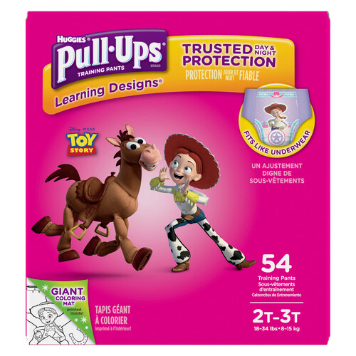 Huggies Pull-Ups Training Pants For Girls Learning Designs 2T-3T 54 Count -  Voilà Online Groceries & Offers