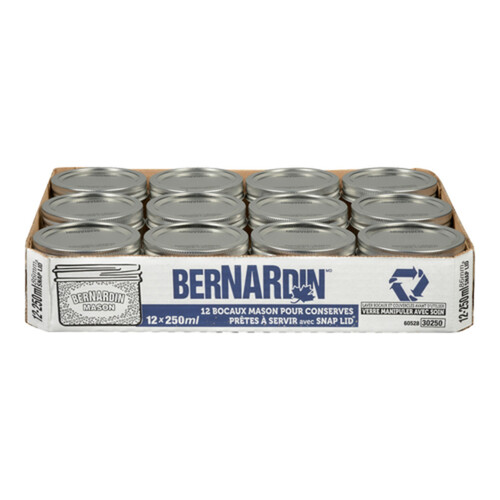 Bernardin Wide Mason Jars 12 x 250 ml