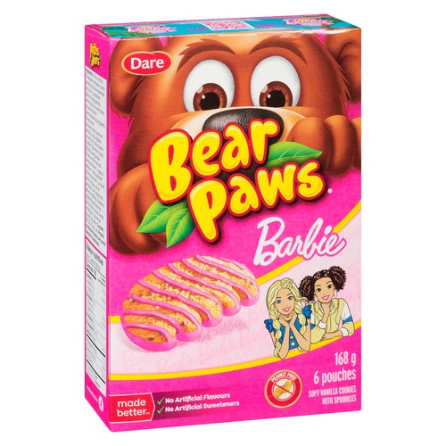 Dare Bear Paws Peanut-Free Soft Vanilla Cookies With Sprinkles Barbie 168 g