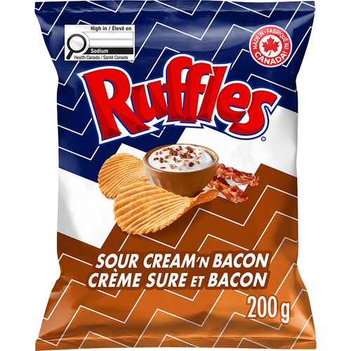 Ruffles Potato Chips Sour Cream'n Bacon 200 g