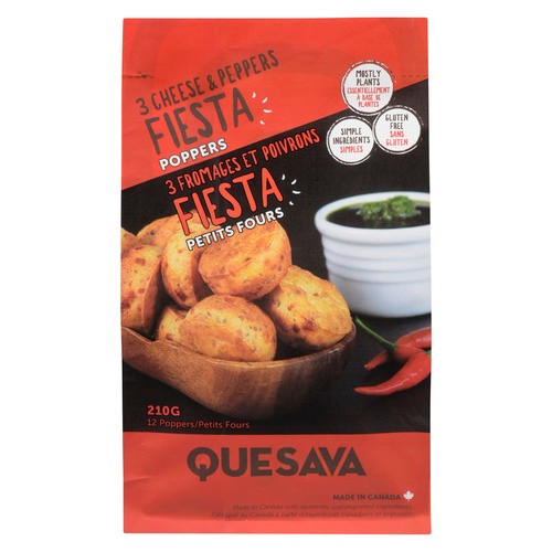 Quesava Gluten-Free Fiesta Popper Cheese & Peppers 210 g (frozen)