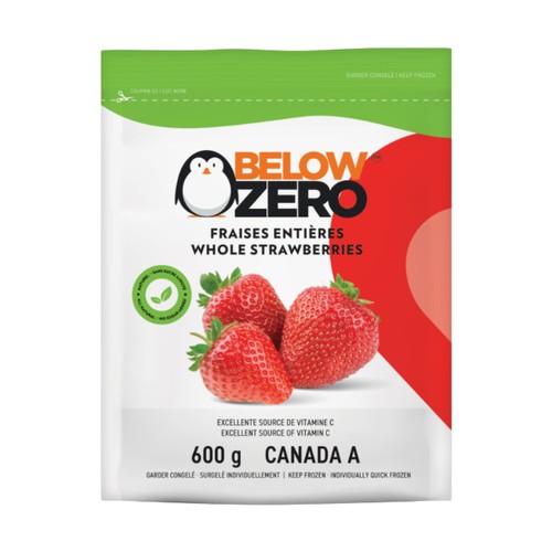Below Zero Frozen Fruits Whole Strawberries 600 g
