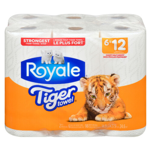 Royale Tiger Paper Towel 2-Ply 6 Rolls x 98 Sheets