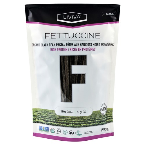 Liviva Organic Fettuccine Pasta Black Bean 200 g