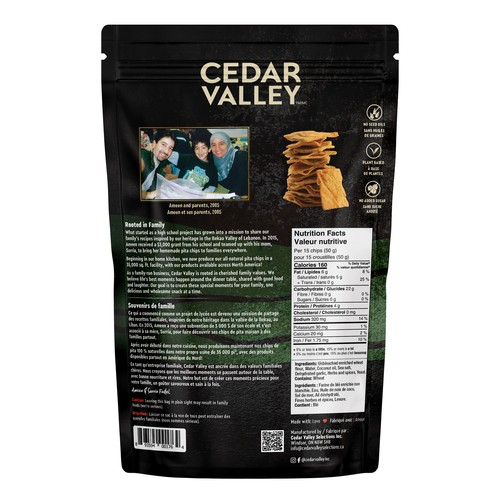 Cedar Valley Pita Chips Garlic & Herb 180 g