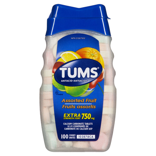 Tums Antacid Extra Strength Assorted Fruit 100 Count