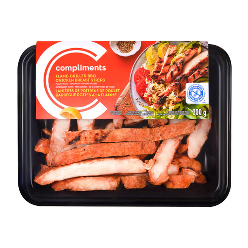 Compliments Flamed Grilled BBQ Chicken Breast Strips 200 g