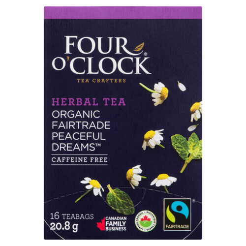 Four O'Clock Organic Caffeine Free Herbal Tea 16 Tea Bags