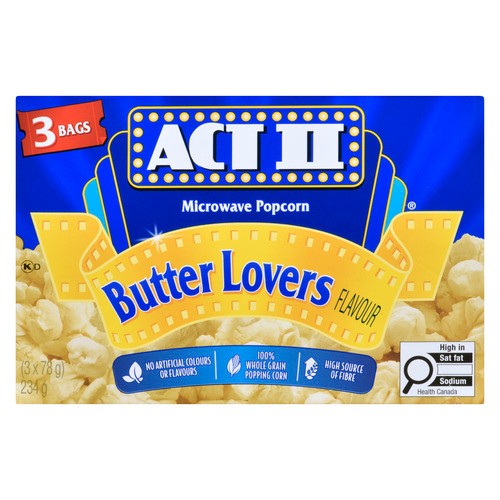 Act II Popcorn Butter Lovers 3 x 78 g