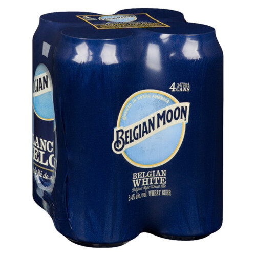 Belgian Moon Beer Belgian White 5.4% Alcohol 4 x 473 ml (cans)