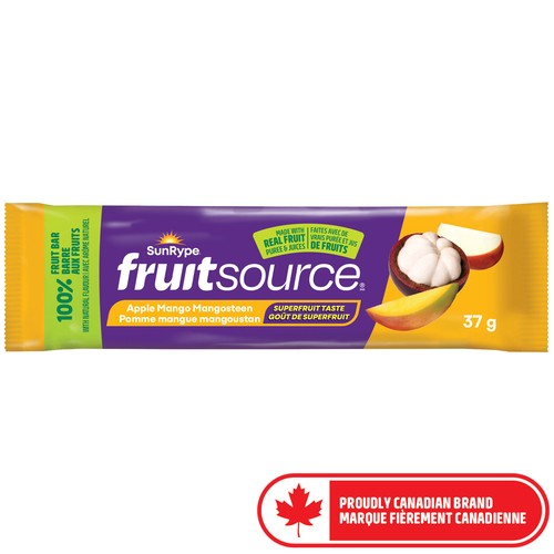 SunRype Fruitsource 100% Fruit Bar Apple Mango Mangosteen 37 g