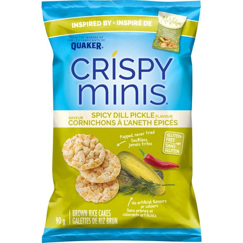Quaker Crispy Minis Brown Rice Cakes Spicy Dill Pickle 90 g