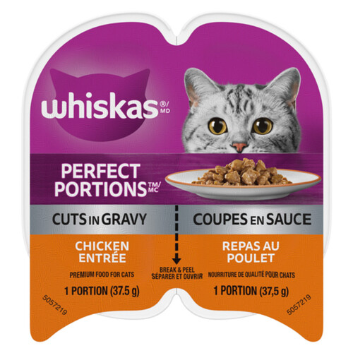 Whiskas Perfect Portions Cat Food Chicken Cuts In Gravy Entrée 75 g