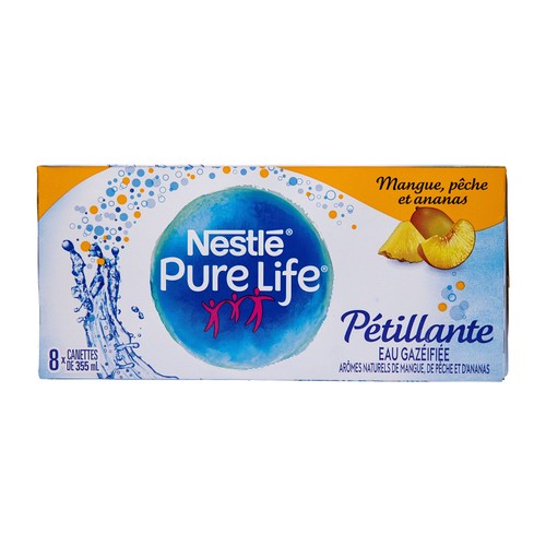 Nestlé Pure Life Sparking Water Mango Peach Pineapple 8 x 355 ml (cans)