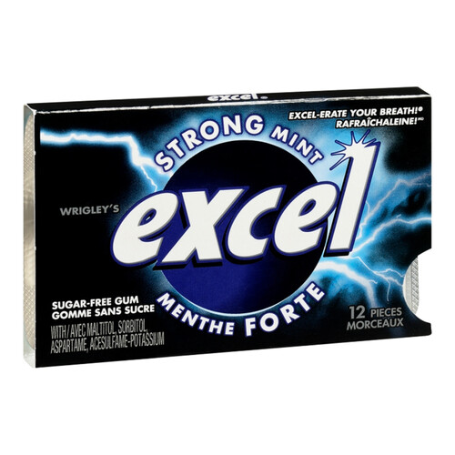 Excel Gum Sugar Free Strong Mint 12 Pieces