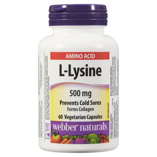 Webber Naturals Lysine 500 mg 60 Capsules