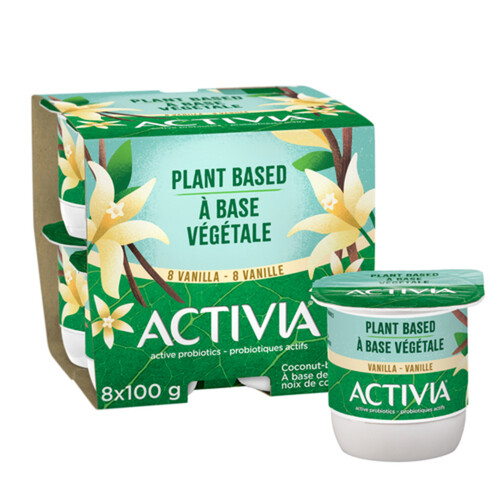 Activia Plant Based Probiotic Yogurt Vanilla 8 x 100 g