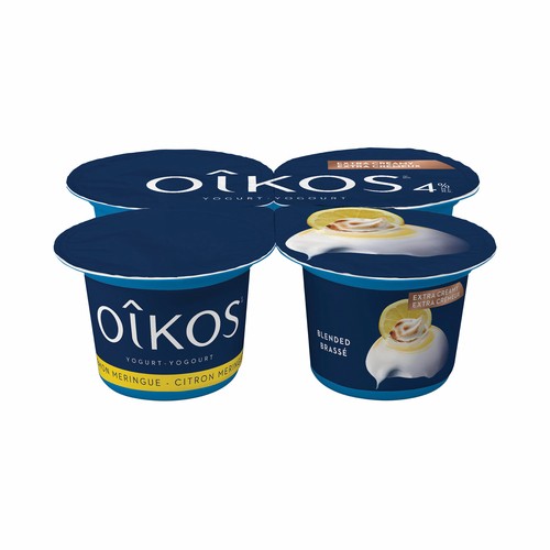 Oikos 4% Greek Yogurt Extra Creamy Lemon Meringue Flavour 4 x 95 g