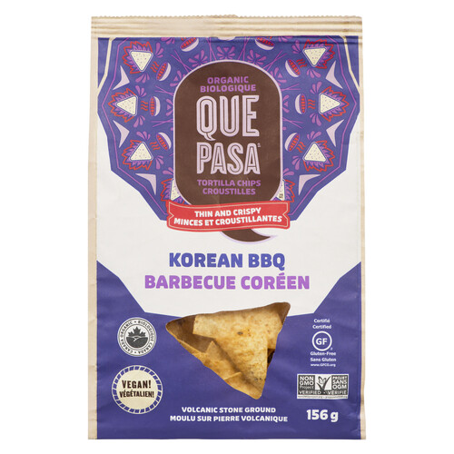 Que Pasa Organic Gluten-Free Thin & Crispy Chips Korean BBQ 156 g