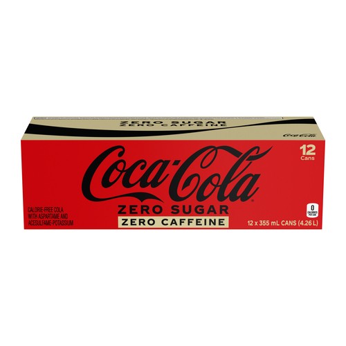 Coca-Cola Zero Sugar Soda Fridge Pack 12 x 355 ml (cans)