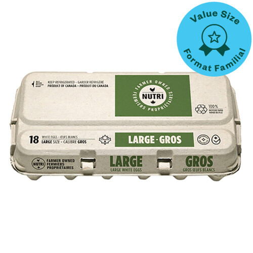 Nutri White Eggs Large Family Pack Value Size 18 Count