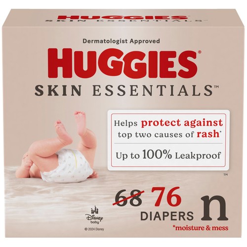 Huggies Skin Essentials Newborn Diapers Newborn 76 Ct