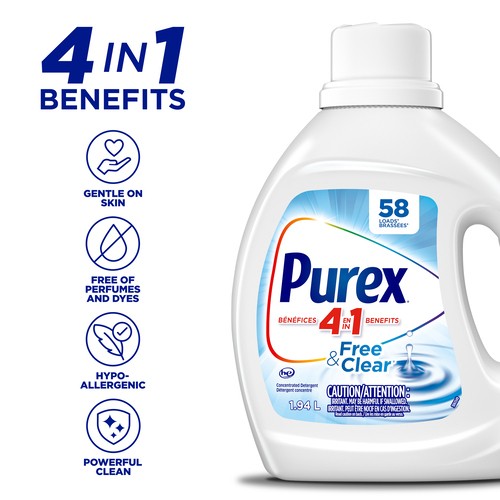 Purex Free & Clear Liquid Laundry Detergent 1.94 L