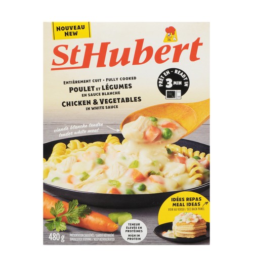 St-Hubert Fully Cooked Chicken & Vegetables In White Sauce 480 g