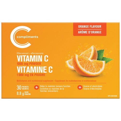 Compliments Effervescent Vitamin C Powder Orange 30 x 8.8 g