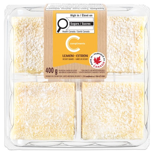 Compliments Dessert Squares Lemon 400 g (frozen)