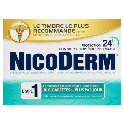 Nicoderm Step 1 Anti-Smoking Aid 21 mg 14 Clear Patches 