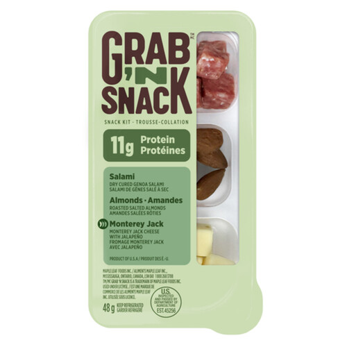 Grab 'N Snack Snack Kit Salami Almonds Monterey Jack Cheese 48 g
