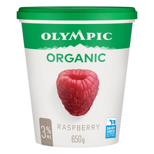 Olympic Organic 3% Yogurt Raspberry 650 g