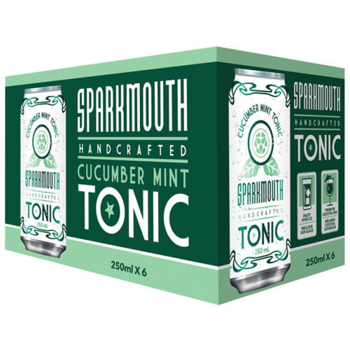 Sparkmouth Tonic Drinks Cucumber Mint Flavoured 6 x 250 ml (cans)