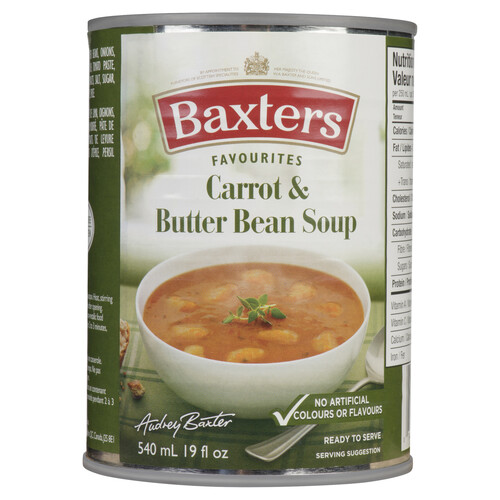 Baxters Soup Carrot And Butter Bean 540 ml