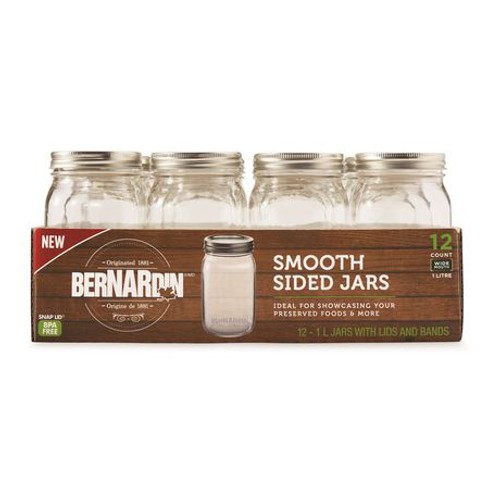 Bernardin Wide Mouth Jar Smooth Sided 1 L 12 Pack
