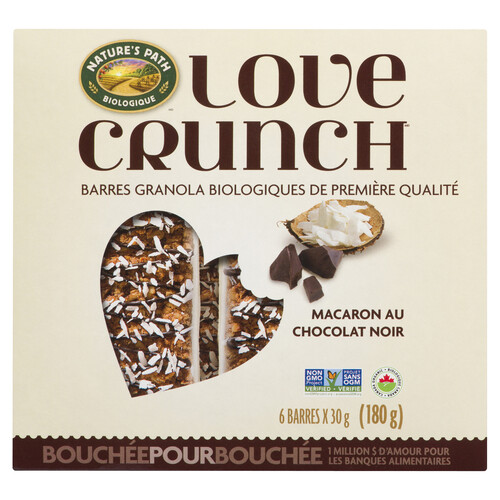 Nature's Path Love Crunch Organic Granola Bar Dark Chocolate Macaroon 180 g