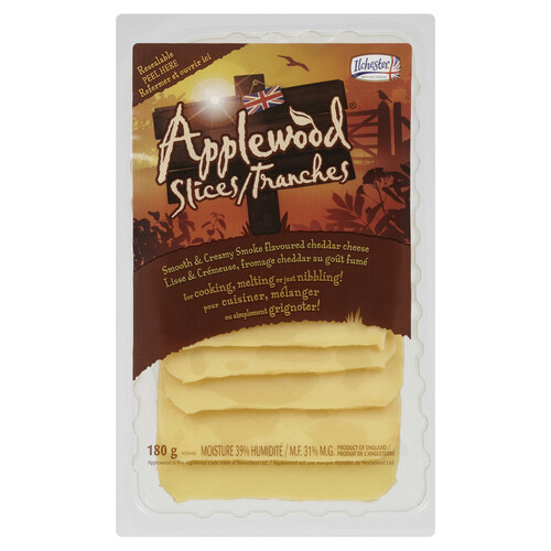 Ilchester Applewood Sliced Cheese Smooth & Creamy Smoke Cheddar 180 g