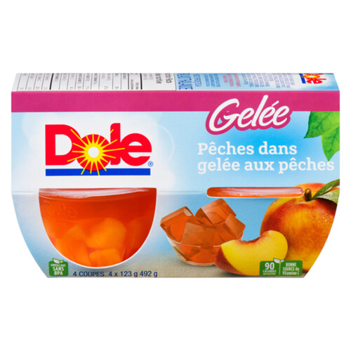 Dole Fruit Cups Peaches in Peach Gel 4 x 123 g