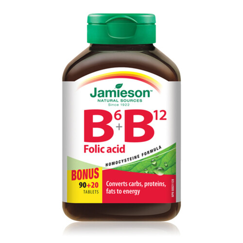 Jamieson Supplements B6 & B12 Folic Acid Tablets 110 Count